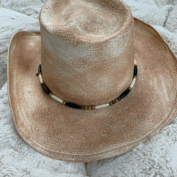 Vintage Scala Western Mens Hat beaded band with unknown animal artifact adorning - Picture 2 of 6